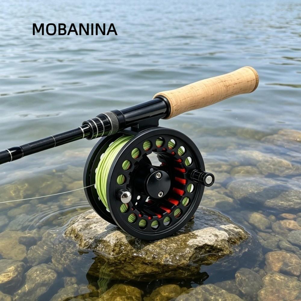 MOBANINA Fly Fishing Reel, Combo Nhôm Lớn Arbor Fly Reel, Nhẹ WF Nổi Fly Line Backing Leader 3 / 4 5