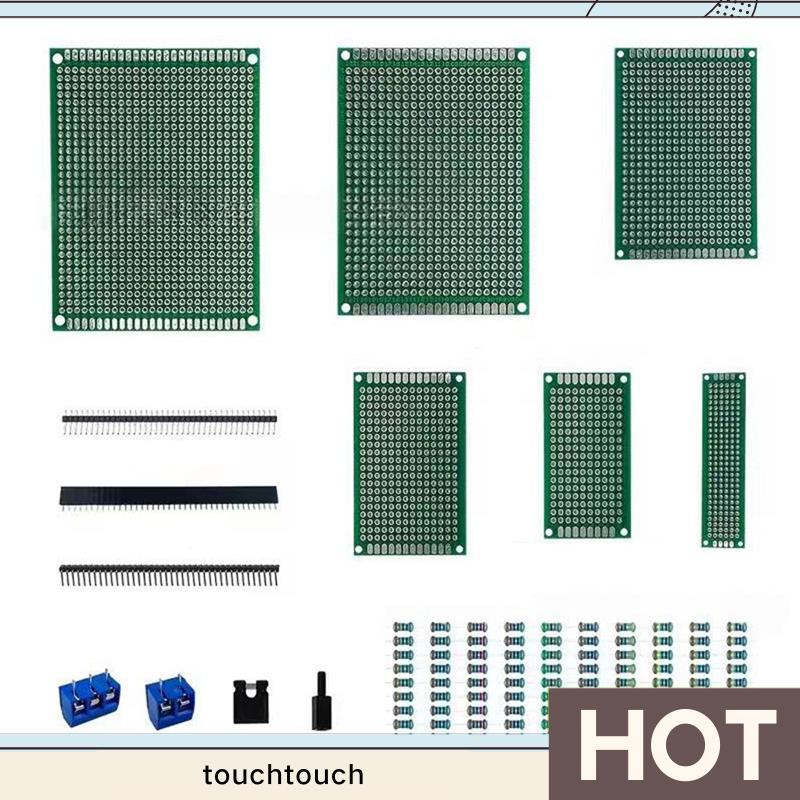 Bộ 174 CÁI- Bảng mạch hai mặt 2x8 / 3x7 / 4 / 6 / 5x7 / 6x8 / 7x9 Kích thước, Bộ đầu nối nữ Pin một 