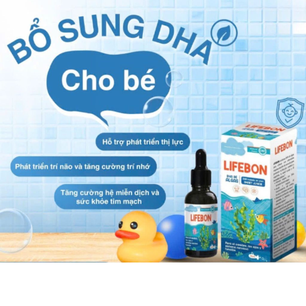 DHA từ tảo biển LIFEBON chai nhỏ giọt 30ml dễ sử dụng nhập khẩu từ Tây Ban Nha