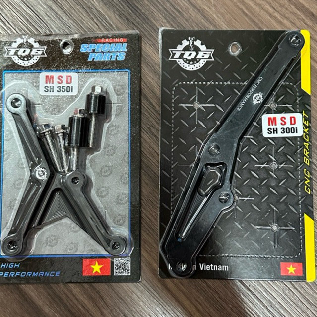 Pat MSD gắn SH 300i, SH 350i nhôm CNC- màu đen ( TQ6)