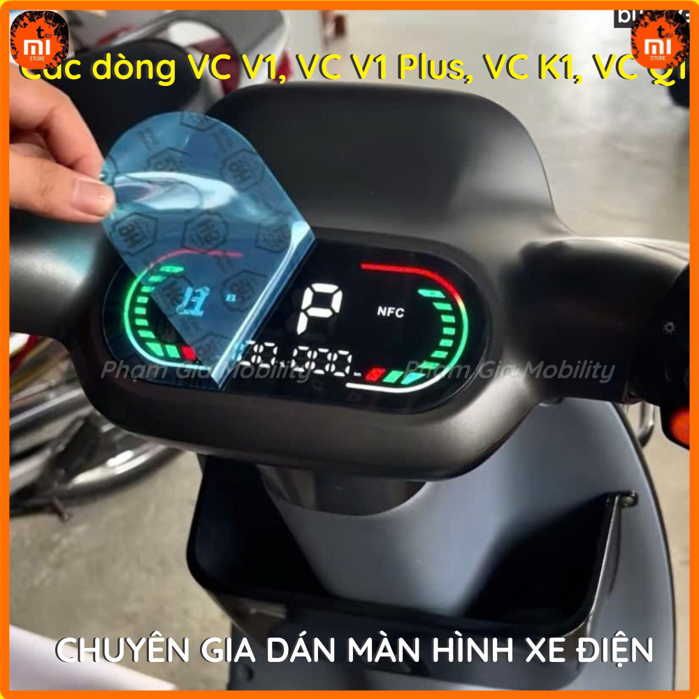 Miếng dán bảo vệ mặt đồng hồ xe điện cho V1, K1, Q1, V1 Plus V1+ JVC Sonco chống trầy CƯỜNG LỰC NANO
