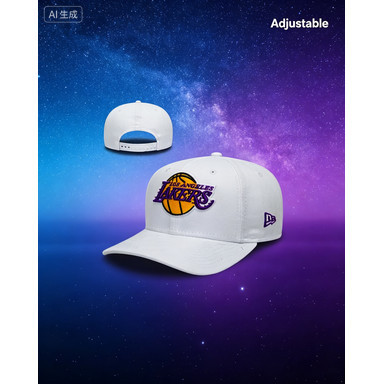 Kỷ nguyên mới NBA Los Angeles Lakers White Base Stretch Snap 9FIFTY Snapback Cap Unisex, chống nắng 