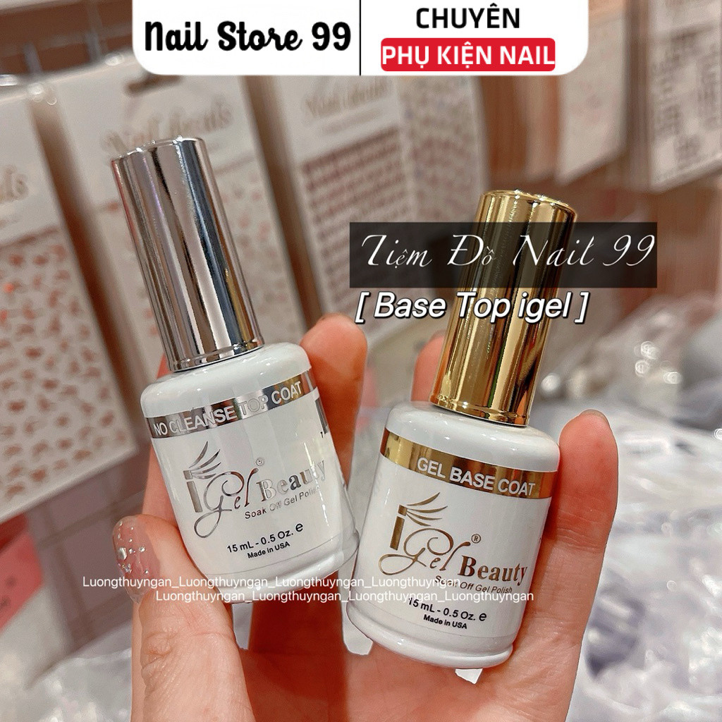 Bộ base top Igel beauty siêu bền siêu bóng - Chai 15ml - NAILSTORE99