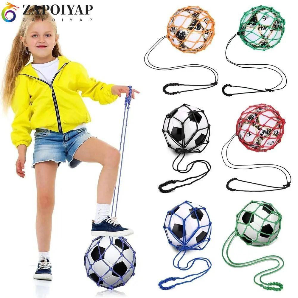 ZAPPOIYAP Bóng Đá Đá Huấn Luyện Lưới Bỏ Túi, Phụ Kiện Bóng Đá Nylon Bóng Đá Lưới Kicker Huấn Luyện V