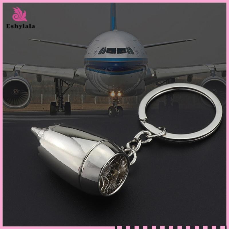 Eshylala Kim Loại Mới 3D Máy Bay Hàng Không Mô Hình Động Cơ Móc Khóa Mini Jet Động Cơ Móc Khóa Quà T