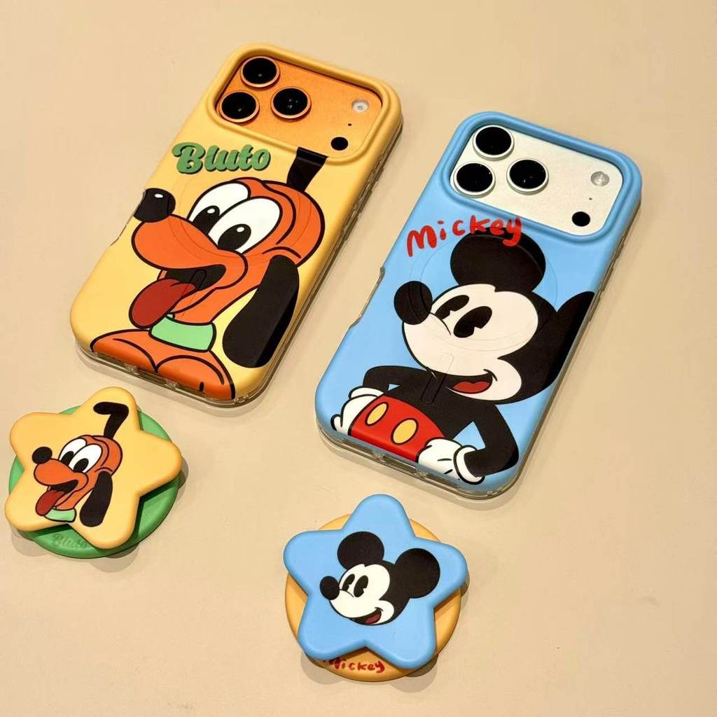 Ốp lưng chống sốc từ tính 2 trong 1 Mickey Pluto cho iPhone 15 / 15 Pro Max / 16 Pro / 16 Pro Max / 