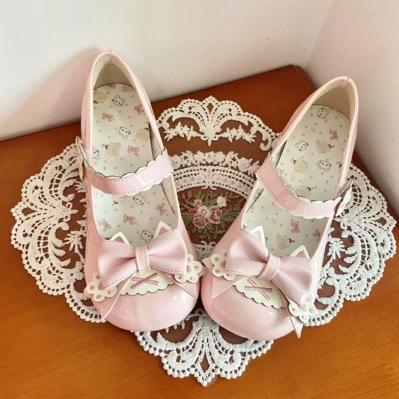 Giày lolita nơ phẳng 2026 Giày lolita phong cách mới Giày lolita đế bằng [Kích thước chính hãng Chụp