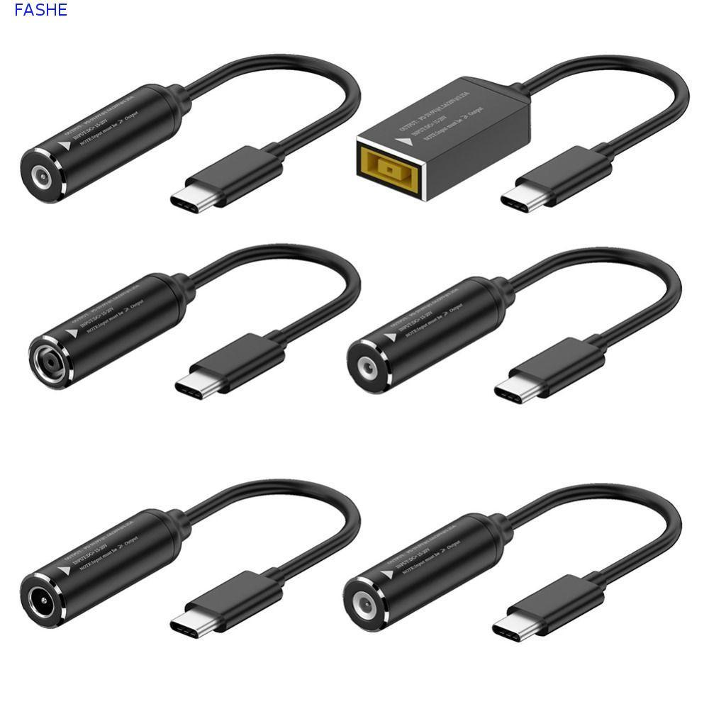 Cáp sạc FASHE Type-C sang DC Jack, Cáp sạc DC đầu vào DC PD 65W sang Type-C, Dễ dàng cài đặt Đầu ra 