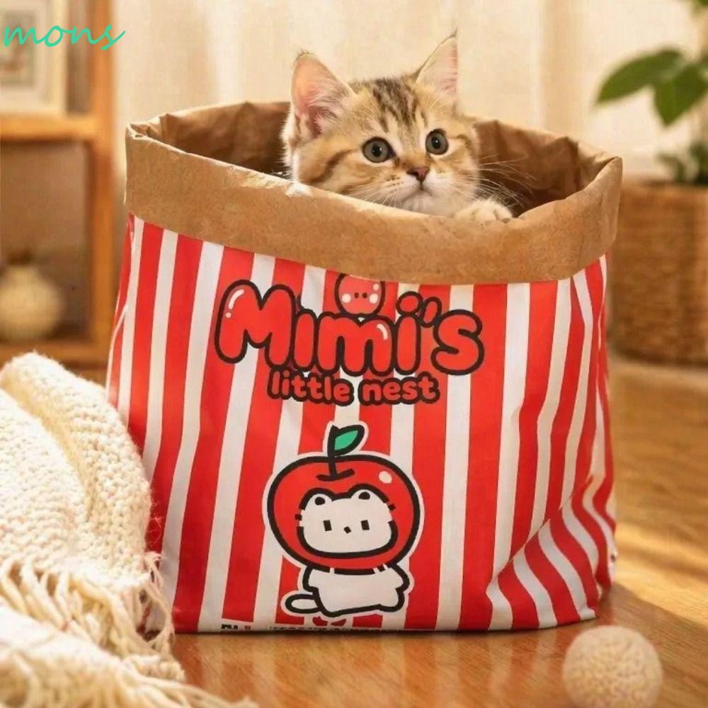 MONS Kraft Paper Tunnel, Hide-and-seek Chew Kraft Paper Cat Toy, Câu đố dễ thương Giải nén âm thanh 