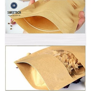 Combo 10c Túi Zipper Giấy Kraft Các Size