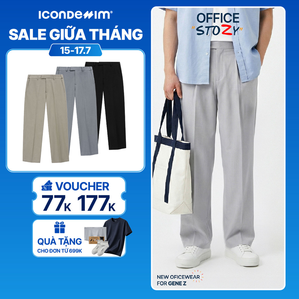 Quần Tây Nam ICONDENIM City Straight Form Straight QTID0076