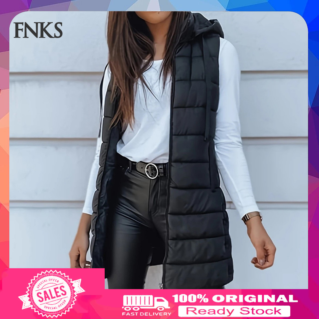 Ấm Puffer Đa Năng Puffer Vest Nữ Mùa Đông Puffer Vest Quilted Áo khoác không tay có mũ trùm đầu Zip-
