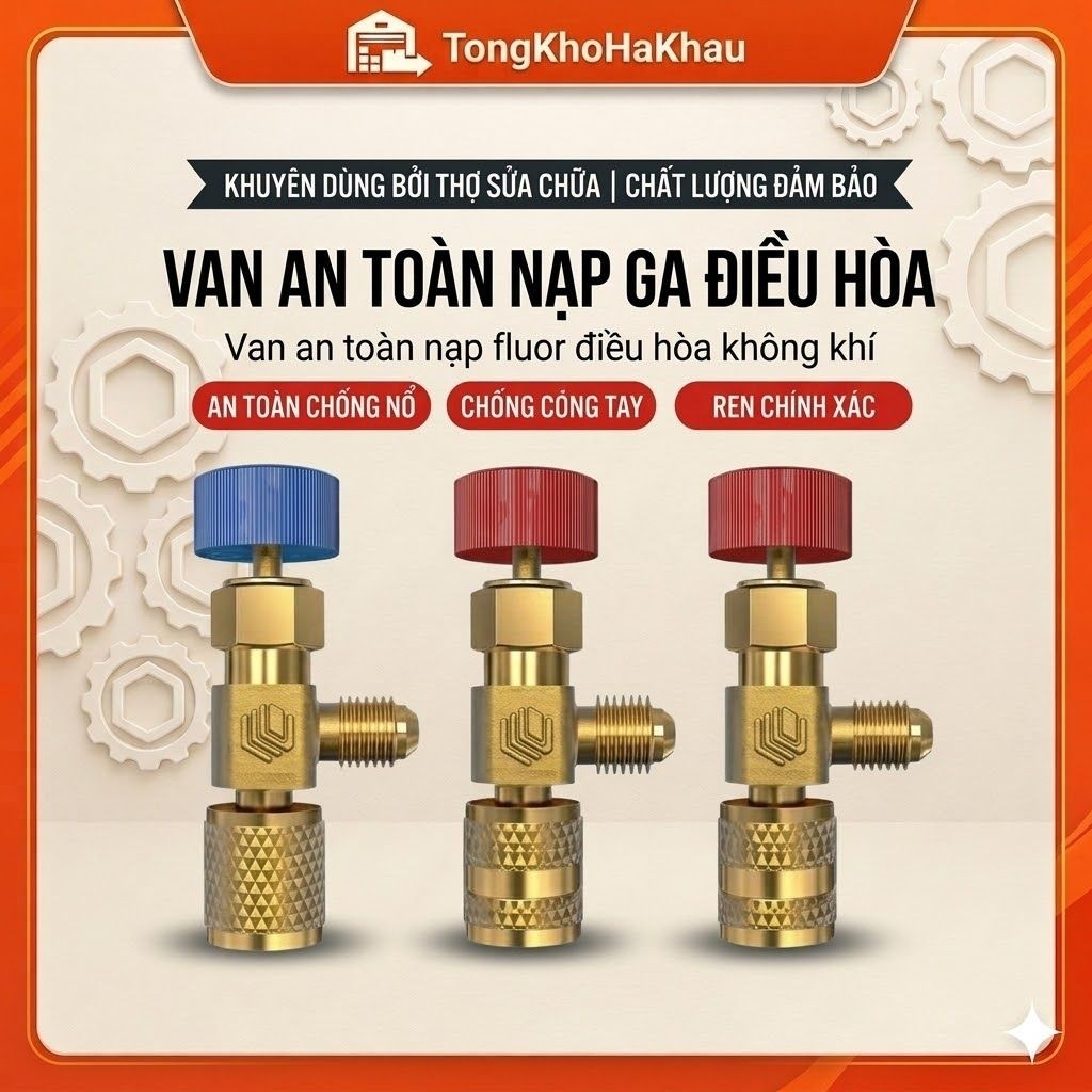 [Hàng Có Sẵn] Van An Toàn Van Chống Bỏng Cho Máy Điều Hòa R410A R22 1 / 4 " VAN KHÓA GAS CHỐNG BỎNG 