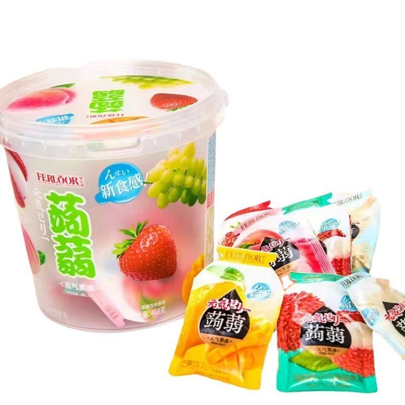 Millennium Garden Barrel Hương vị trái cây Hương vị toàn diện Gói nhỏ Konjac Juice Jelly Multi-Flavo
