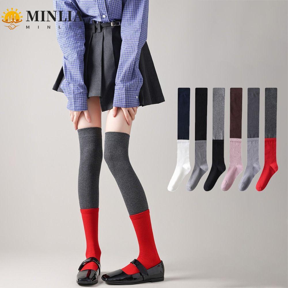 Tất cọc cổ điển MINLIA, dệt kim mềm mại, phong cách Nhật Bản cho outfit Lolita và JK