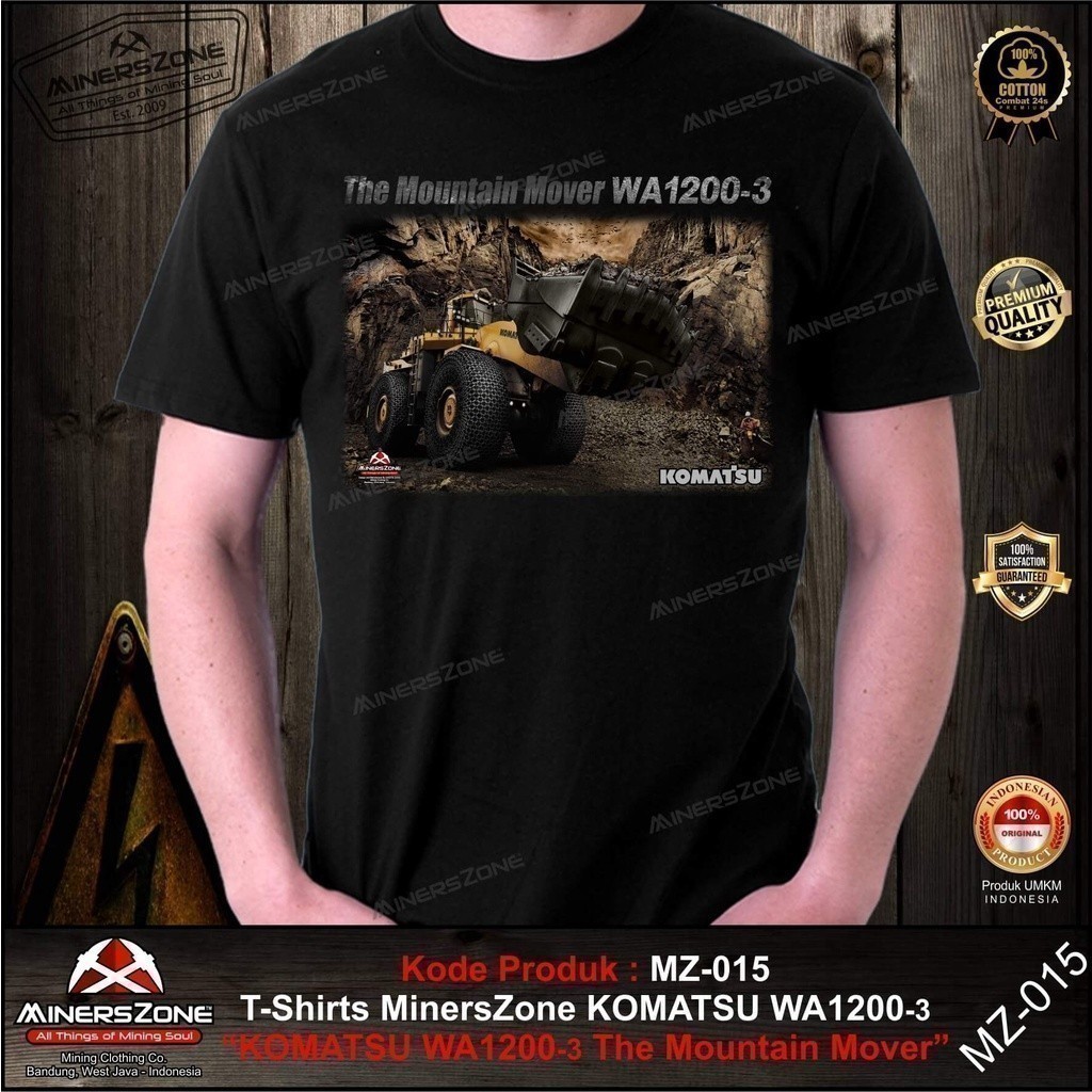 Áo thun thời trang 2026 Minerszone Komatsu Whell Loader Wa1200-3 / komatsu / áo thun Komatsu / áo th