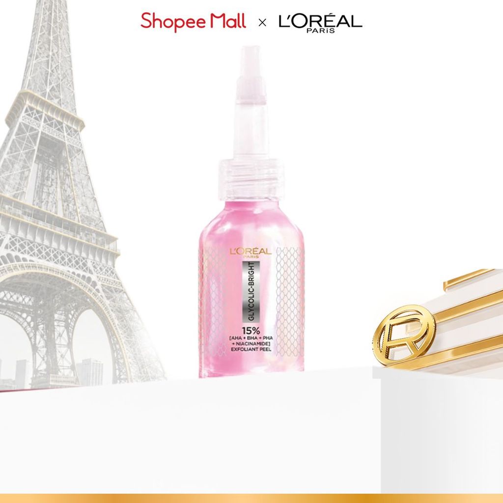 Dưỡng chất làm sạch tế bào da chết Glycolic-bright Anti-dark Spot Exfoliant Peel L’oréal Paris 25ml
