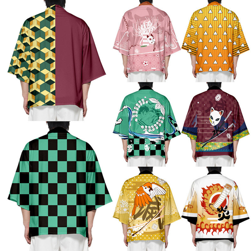 Hàng sẵn có Người Nhật Bản Demon Slayer Demon Slayer Áo Kimono cos Tanjirou Nezuko Bộ sưu tập Haori