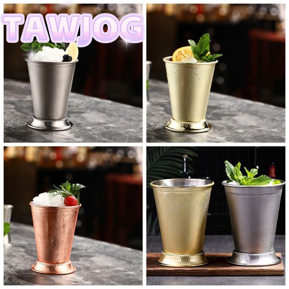 TAWJOG Cán Bạc Hà Julep Cup, Cốc Cocktail Inox Bạc, Tiện Lợi 350ml Vàng Mojito Cocktail Kính Nhà Bếp
