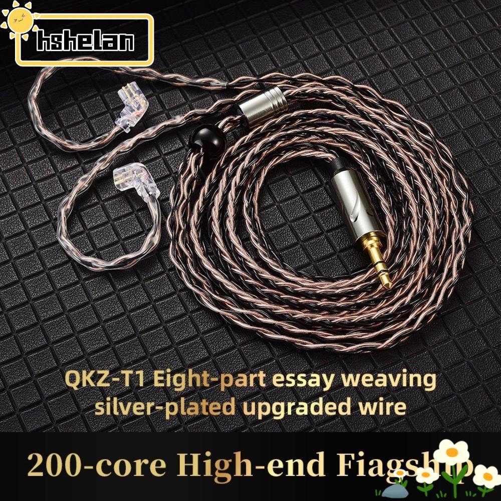 Dây nâng cấp tai nghe HSHELPH, Cáp tai nghe 8 sợi QKZ T1 0,75MM, Tai nghe có dây 200 lõi 2Pin KZ KZ 
