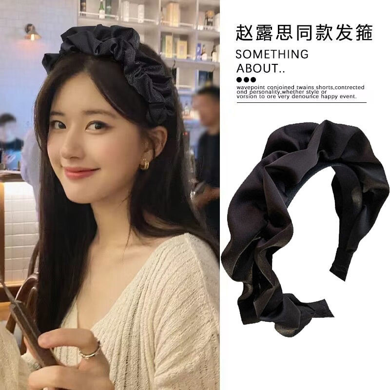 Song Jiya Headband Nơ Đen Cao Đầu Lâu Nổ Top Pháp Retro Headband Zhao Lusi Mũ Cao Đầu Lâu Top