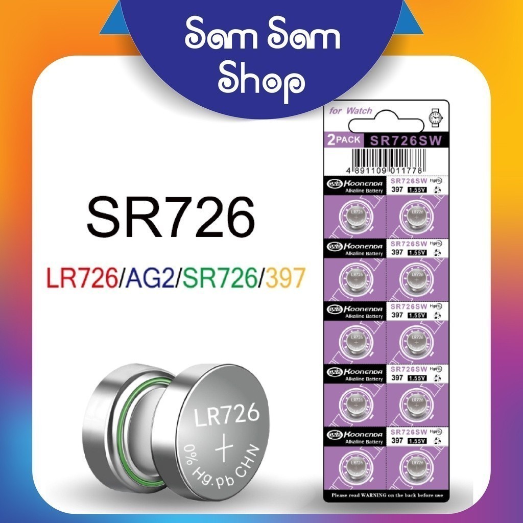 Pin thay thế đồng hồ LR726 LR59 SR726W SR726SW SR59 397, bán lẻ, giao nhanh