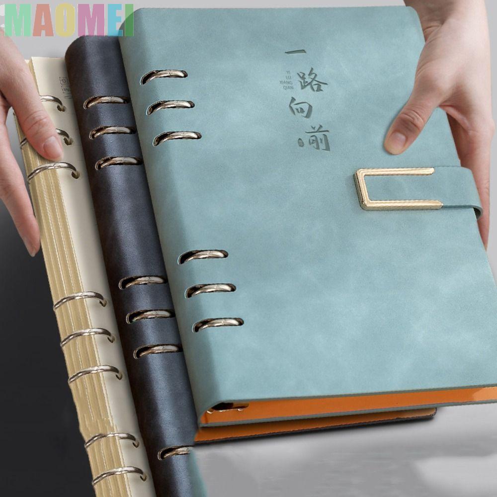 MAOMEI Loose Leaf Notebook, Kẹp kim loại có thể tháo rời Bao da A5 Notebook, Notepad 100 tờ Bìa cứng