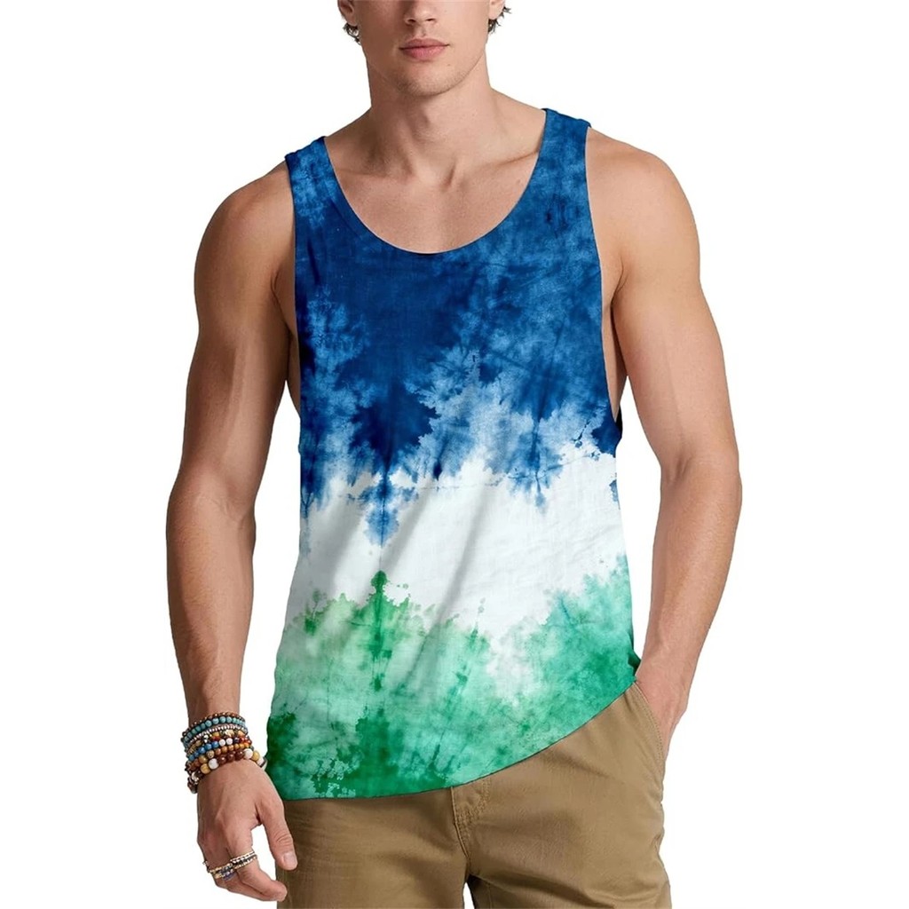 Hawaii Palm Tree Tank Top Nam Mùa Hè Đi Biển Không Tay Ngày Lễ Tee