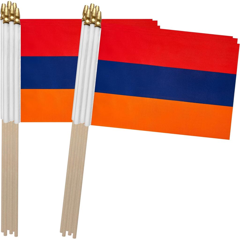 Cờ dính TCMD Armenia Cờ cầm tay Mini nhỏ Armenia, 5x8 Inch, 12 Gói