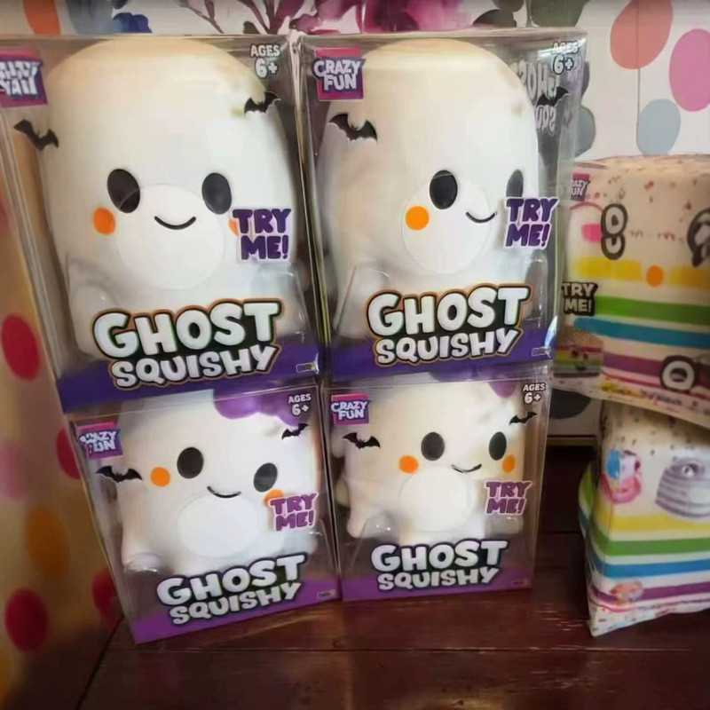 Crazy Fun Ghost Squishy Crazy Fun Ghost Pinch Toy White Purple Bow Cover