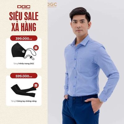 Áo sơ mi dài tay nam DGC Dáng suông Regular, Vải thoáng mát thấm hút mồ hôi - SASDBC16M
