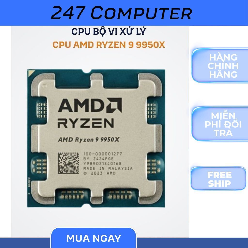 Chip vi xử lý AMD RYZEN 9 9950X Tray new