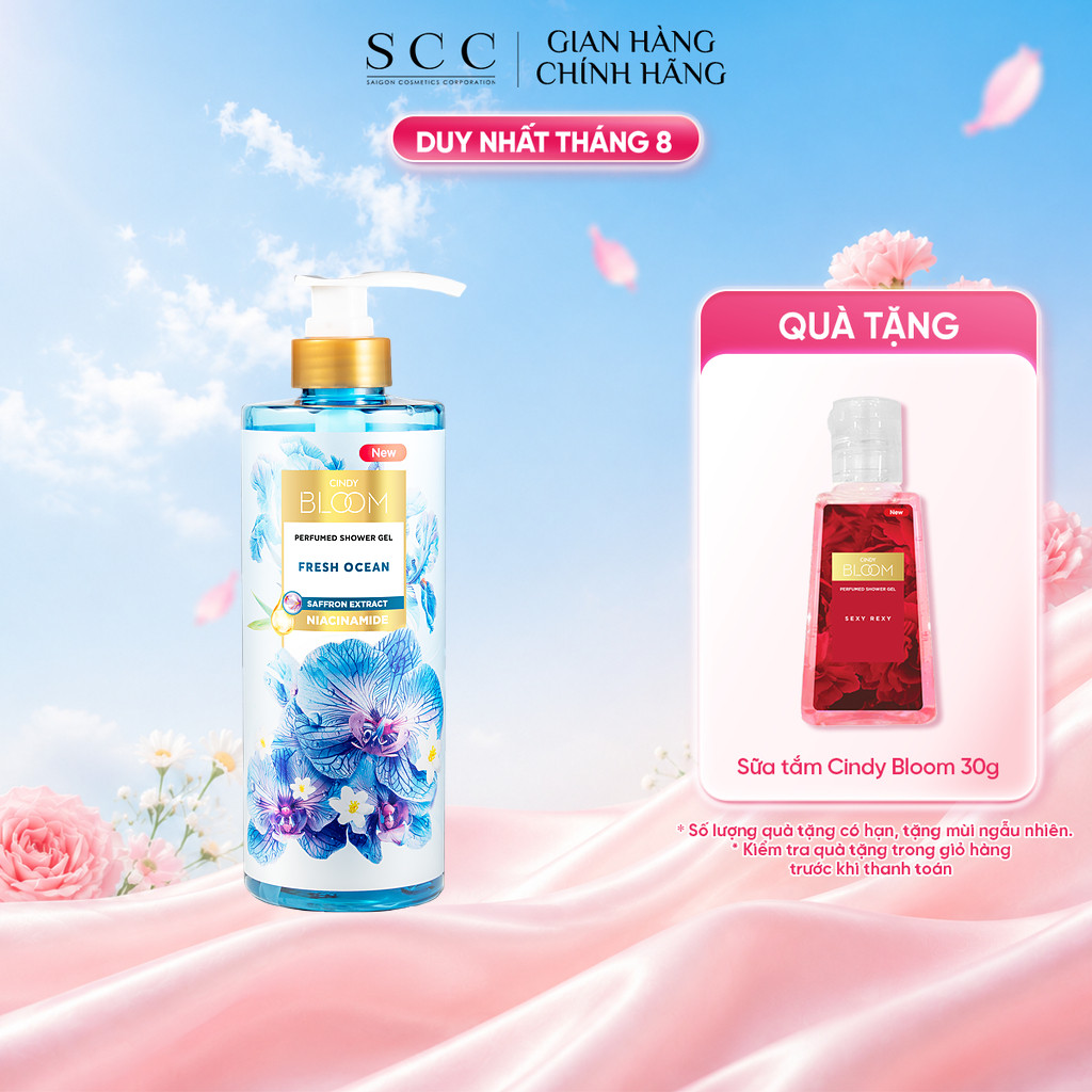 Sữa Tắm Nước Hoa CINDY BLOOM Fresh Ocean Hương Năng Động Trẻ Trung 640g