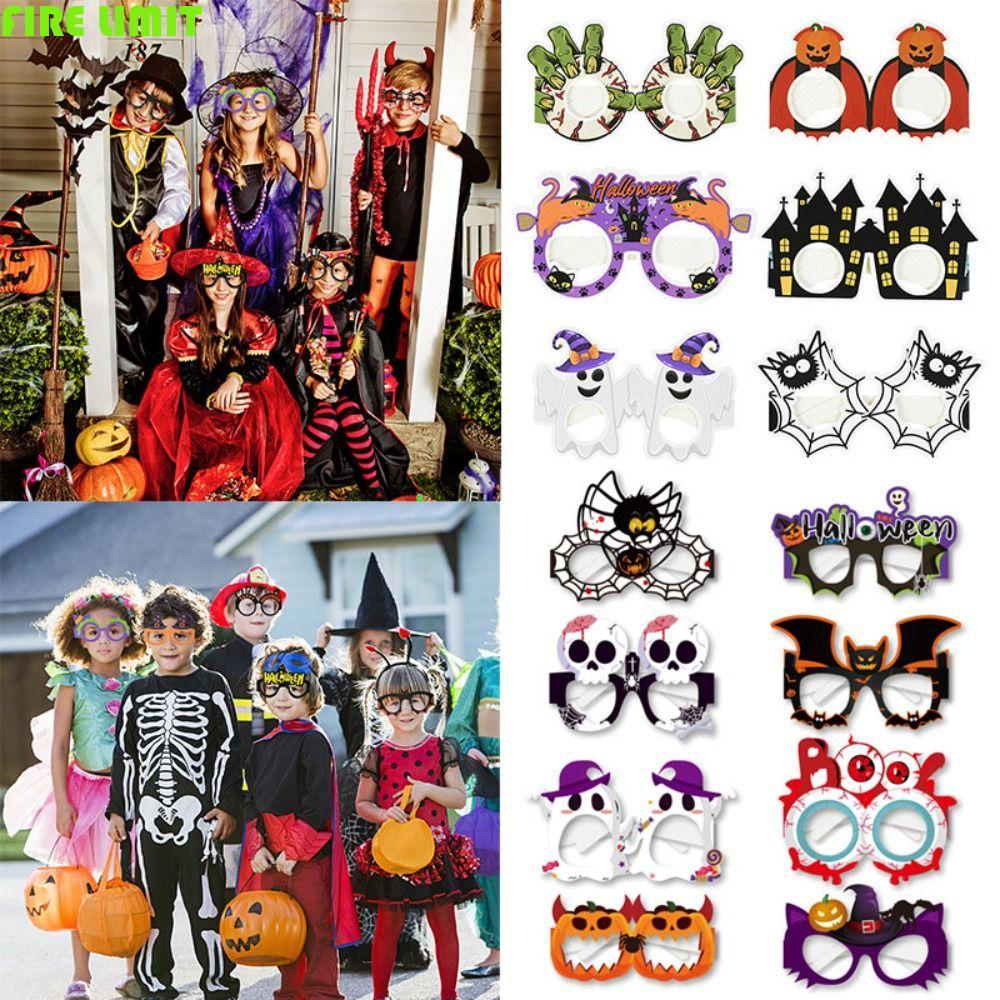 FIRE LIMIT Halloween Dress Up, Đạo cụ ảnh bí ngô Kính trang trí Halloween, Kính Halloween Ghost Cobw