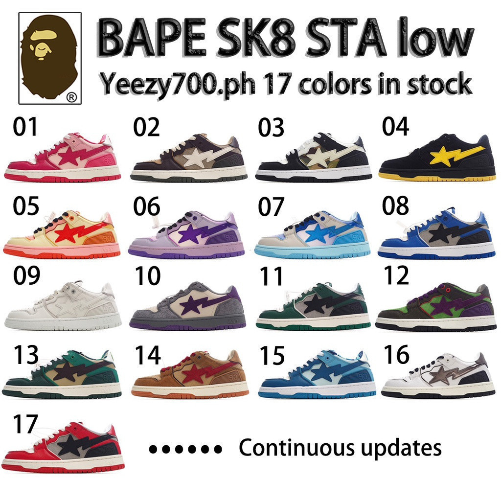 Bape Sk8 Sta Thấp Phong Cách Thời Trang Ua Giày Thể Thao Bape Sta Lowcut Nam Giày Ban Giày Cao Su