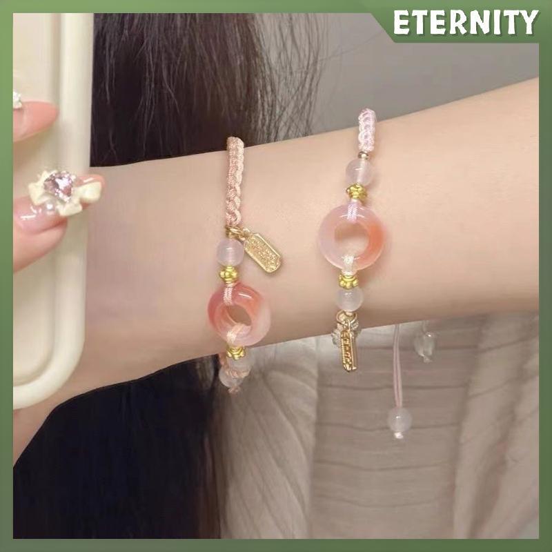 ETERNITY Phong Cách Hòa Bình Bule Bện Vòng Tay Cô Gái Trái Tim Đính Hạt Dây Đeo Tay Bestie Vòng Tay 