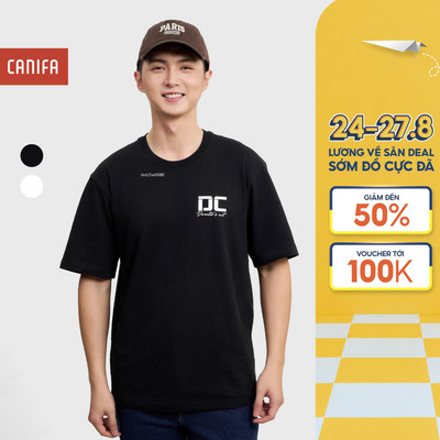 Áo phông nam CANIFA cộc tay dáng suông có hình in 8TS25W005