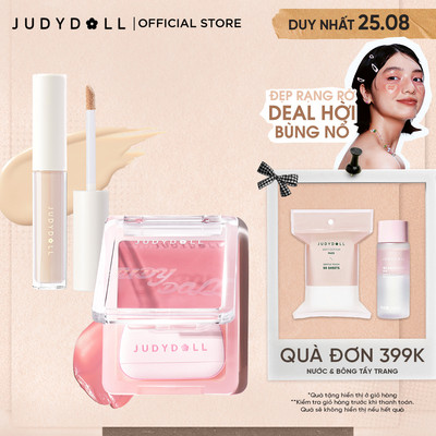 [Combo 2] Má Hồng Kem & Kem Che Khuyết Điểm 3.2g JUDYDOLL Căng Bóng Che Phủ Tốt Mịn Màng Da