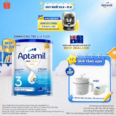 [MUA LÀ CÓ QUÀ] Sữa bột Aptamil Profutura Kid Cesarbiotik New Zealand số 3 - Synbiotic đặc chế
