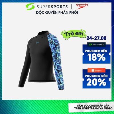 Áo Bơi Chống Nắng Bé Trai Speedo Long Sleeve Print - 8-003414004