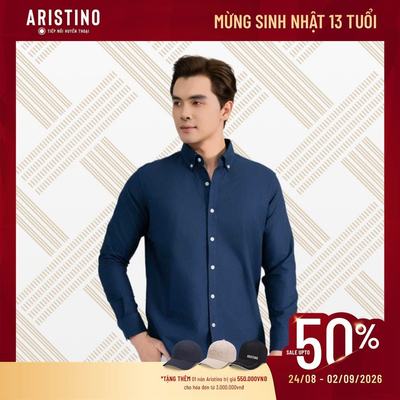 Áo Sơ Mi Nam Cotton Oxford cổ trụ Aristino phom Brezza ALSU030S0