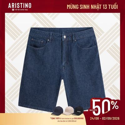 Quần Short Jean Nam Aristino Regular Fit AJH006AS0