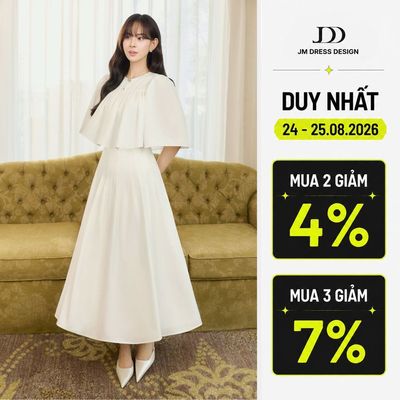 Set Áo Kiểu Cổ Tròn, Nhún Thân 2T48.2606, Chân Váy Dáng Dài Chặn Ly 4L13.2606, Set Đồ Công Sở, Dự Tiệc Thanh Lịch By JM