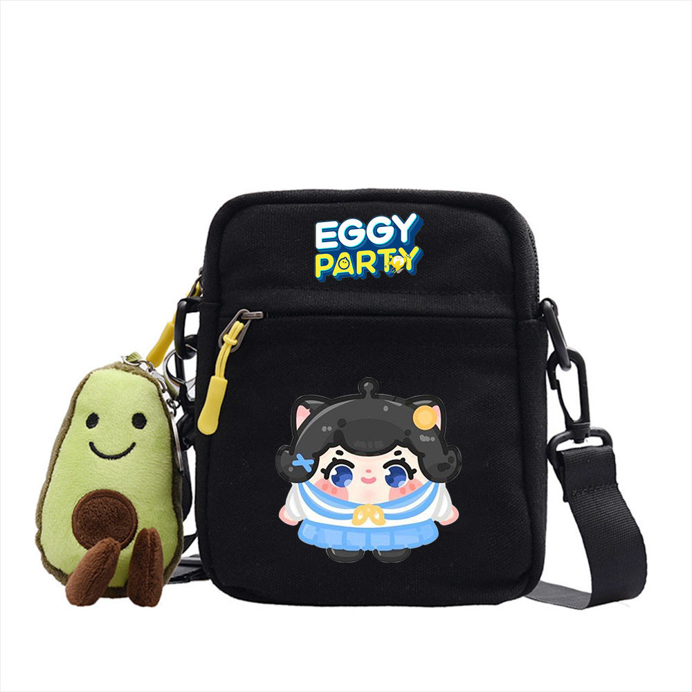 EGGY PARTY Eggboy PARTY Canvas Túi vuông nhỏ Nam Nữ Sinh Viên Trò Chơi Búp Bê In Hình Một Vai Túi ch