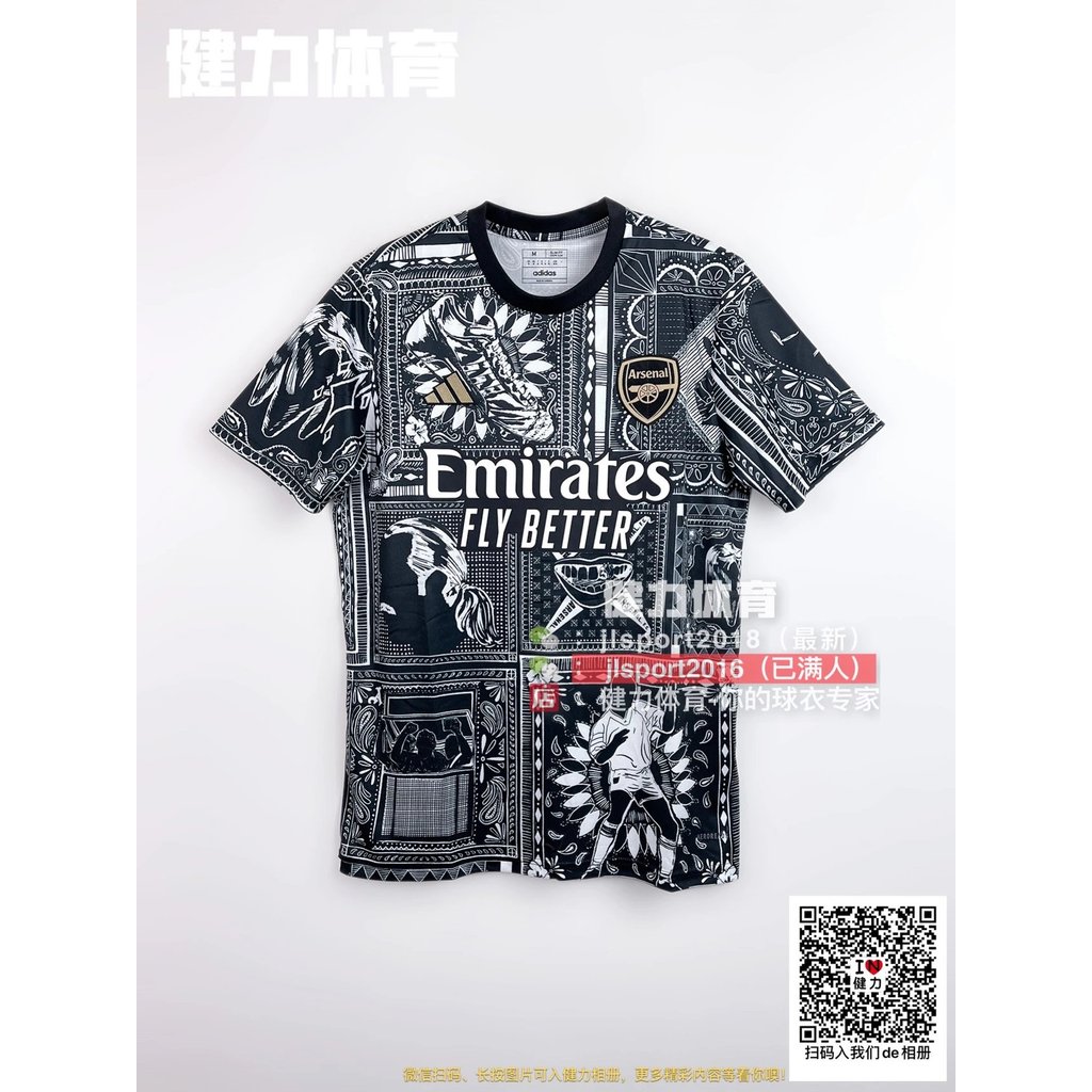 23-24 Mới Arsenal Graffiti Phiên Bản Đặc Biệt Jersey Arsenal Jersey Áo Bóng Đá Trước Trận Đấu Áo Tập