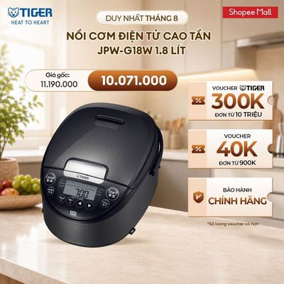 Nồi Cơm Điện Tử Cao Tần Tiger JPW-G18W 1.8 lít - Hàng chính hãng