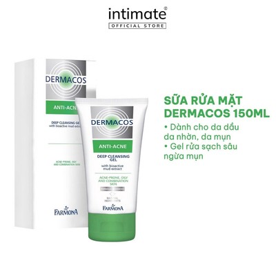 Sữa Rửa Mặt Farmona Giúp Loại Bỏ Mọi Bụi Bẩn Lượng Dầu Dư Thừa Trên Da Dermacos Anti-Acne Deep Cleansing Gel 150ML