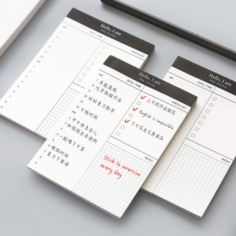 Kế hoạch hàng ngày đơn giản Notepad Notepad có thể xé được Lịch trình Notepad Di động Memo todo Văn 