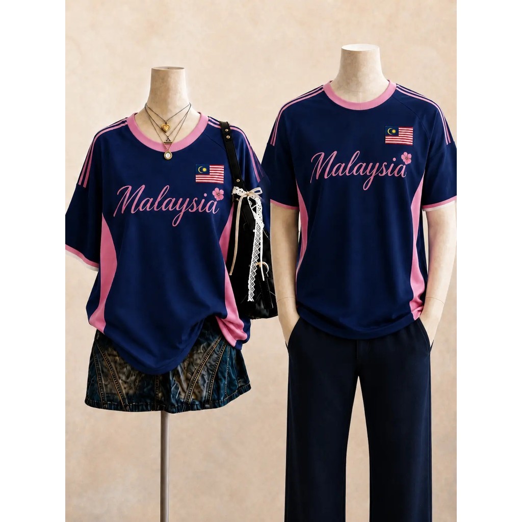 Ready Straw Malaysia Áo thun độc lập ngoại cỡ Malaysia 2026 Unisex Malaysia Inspiration Tay ngắn dán