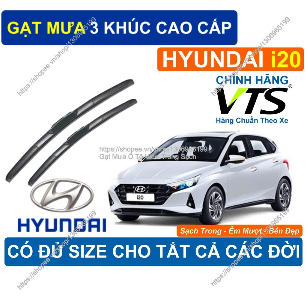 Gạt Mưa 3 Khúc, Gạt Mưa K2 Kính Lái Hyundai i20, Cặp Gạt Mưa Kính Lái Hyundai i20…..,  Hyundai i20….